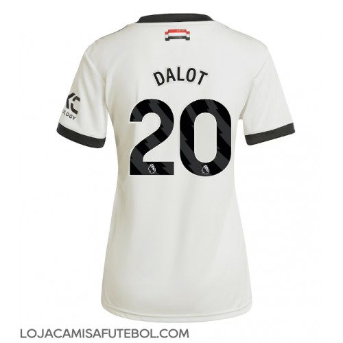 Camisa de Futebol Manchester United Diogo Dalot #20 Equipamento Alternativo Mulheres 2024-25 Manga Curta